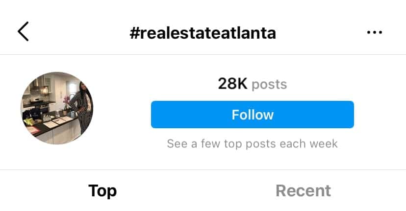 Atlanta real estate hashtag example