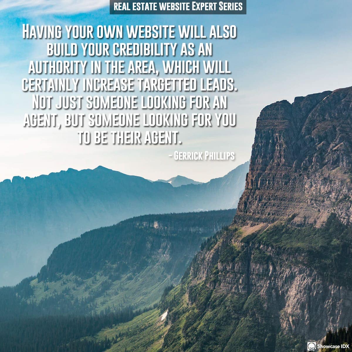 Having your own website will also build your credibility as an authority in the area, which will certainly increase targetted leads. Not just someone looking for an agent, but someone looking for you to be their agent.