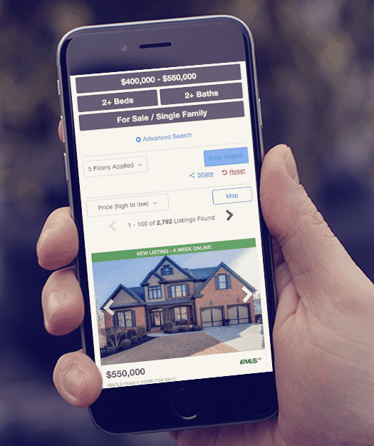 Property search from home on real estate agent website - Showcase IDX