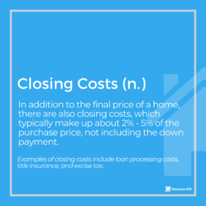 real estate definitions closing costs