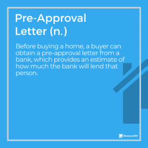 real estate definitions pre approval letter