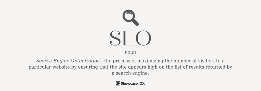 real estate SEO definition graphic